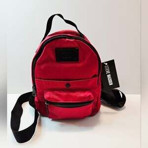 Steve Madden Bailey Mini Red/Black Nylon Backpack DO327625 NWT